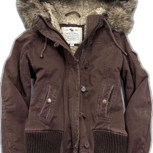 Vintage Abercrombie & Fitch Chocolate Fur-Lined Utility Jacket